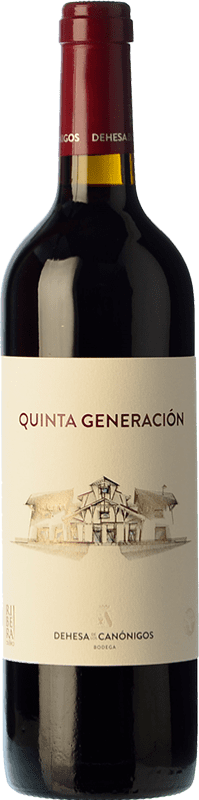红酒 Dehesa de los Canónigos Quinta Generación 年轻的 2016 D.O. Ribera del Duero 卡斯蒂利亚莱昂 西班牙 Tempranillo 瓶子 75 cl