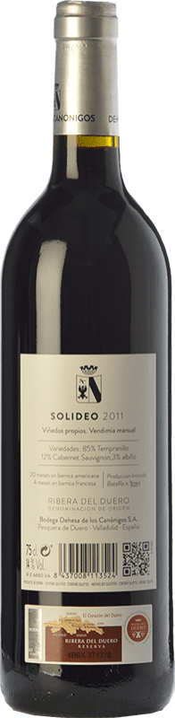 42,95 € | Red wine Dehesa de los Canónigos Solideo 24 Meses Reserva D.O. Ribera del Duero Castilla y León Spain Tempranillo, Cabernet Sauvignon, Albillo Bottle 75 cl