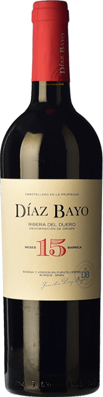 13,95 € Free Shipping | Red wine Díaz Bayo Nuestro Crianza D.O. Ribera del Duero Castilla y León Spain Tempranillo Bottle 75 cl