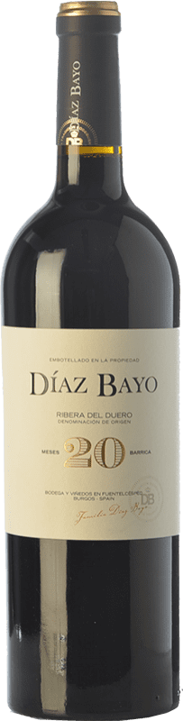 31,95 € | Red wine Díaz Bayo Nuestro 20 Meses Aged D.O. Ribera del Duero Castilla y León Spain Tempranillo Bottle 75 cl