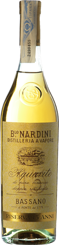 Envio grátis | Aguardente Grappa Bortolo Nardini Aquavite Reserva Vêneto Itália 15 Anos Garrafa Terço 35 cl