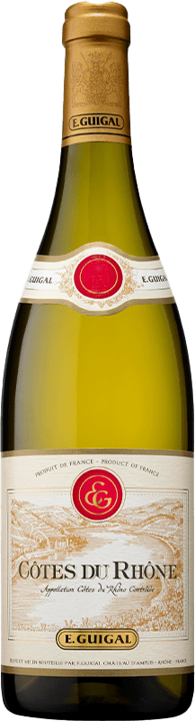 13,95 € | Vino blanco E. Guigal Blanc A.O.C. Côtes du Rhône Rhône Francia Garnacha Blanca, Roussanne, Viognier, Marsanne, Bourboulenc, Clairette Blanche 75 cl