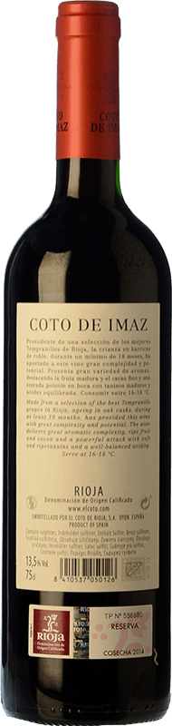 6,95 € Free Shipping | Red wine Coto de Rioja Coto de Imaz Reserva D.O.Ca. Rioja The Rioja Spain Tempranillo Half Bottle 50 cl