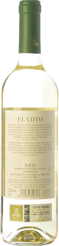 4,95 € Free Shipping | White wine Coto de Rioja Joven D.O.Ca. Rioja The Rioja Spain Viura Bottle 75 cl