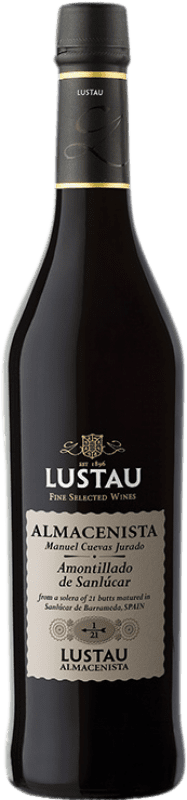 Kostenloser Versand | Verstärkter Wein Lustau Almacenista Manuel Cuevas Jurado Amontillado D.O. Manzanilla-Sanlúcar de Barrameda Andalusien Spanien Palomino Fino Medium Flasche 50 cl