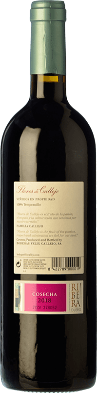9,95 € Free Shipping | Red wine Callejo Flores de Callejo Joven D.O. Ribera del Duero Castilla y León Spain Tempranillo Bottle 75 cl