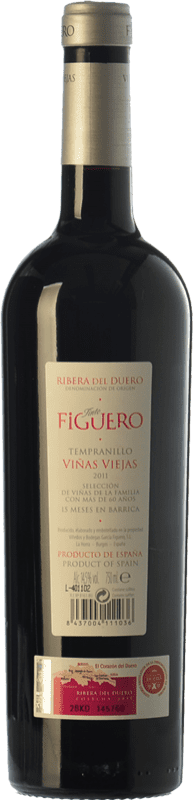 31,95 € Free Shipping | Red wine Figuero Viñas Viejas Crianza D.O. Ribera del Duero Castilla y León Spain Tempranillo Bottle 75 cl