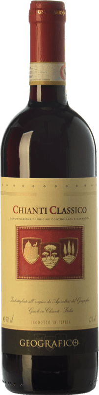 12,95 € | Red wine Geografico D.O.C.G. Chianti Classico Tuscany Italy Sangiovese, Canaiolo Black Bottle 75 cl