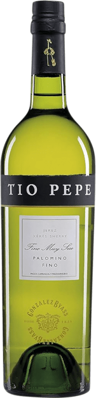 免费送货 | 强化酒 González Byass Tío Pepe Fino 额外的干燥 D.O. Jerez-Xérès-Sherry 安达卢西亚 西班牙 Palomino Fino 75 cl