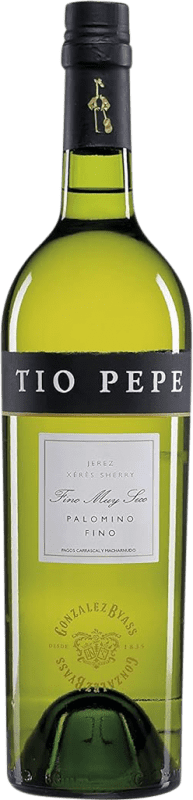 Kostenloser Versand | Verstärkter Wein González Byass Tío Pepe Fino Extra Trocken D.O. Jerez-Xérès-Sherry Andalusien Spanien Palomino Fino 75 cl