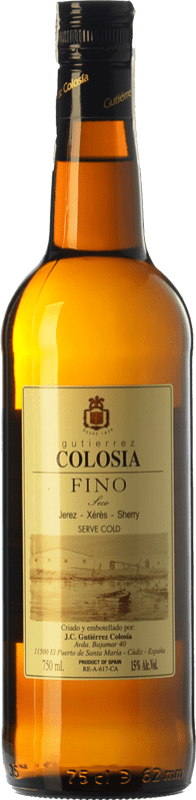 13,95 € | Крепленое вино Gutiérrez Colosía Fino D.O. Manzanilla-Sanlúcar de Barrameda Андалусия Испания Palomino Fino 75 cl