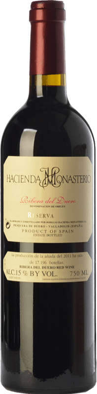 63,95 € | Vinho tinto Hacienda Monasterio Reserva D.O. Ribera del Duero Castela e Leão Espanha Tempranillo, Cabernet Sauvignon 75 cl