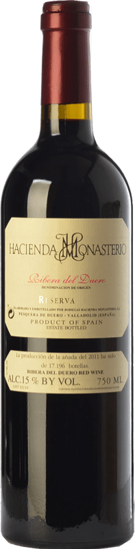 59,95 € | Rotwein Hacienda Monasterio Reserve D.O. Ribera del Duero Kastilien und León Spanien Tempranillo, Cabernet Sauvignon Ökologisch 75 cl
