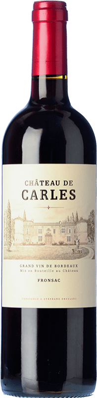 22,95 € Free Shipping | Red wine Château Haut-Carles Château de Carles Crianza A.O.C. Fronsac Bordeaux France Merlot, Cabernet Franc, Malbec Bottle 75 cl