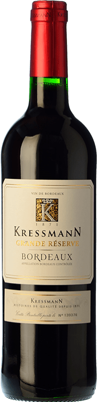 9,95 € | Red wine Kressmann Rouge Grande Réserve Gran Reserva A.O.C. Bordeaux Bordeaux France Merlot, Cabernet Sauvignon, Cabernet Franc Bottle 75 cl