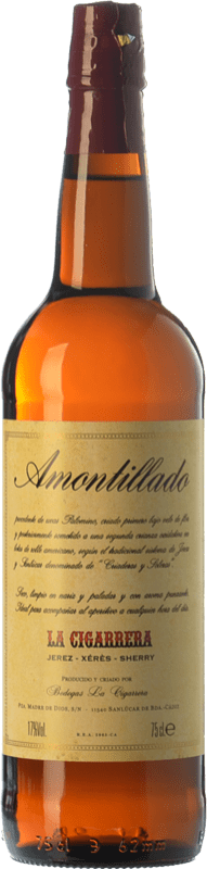 Бесплатная доставка | Крепленое вино La Cigarrera Amontillado D.O. Manzanilla-Sanlúcar de Barrameda Андалусия Испания Palomino Fino 75 cl