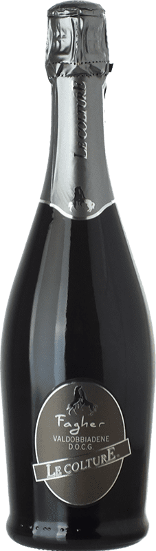 Бесплатная доставка | Белое игристое Le Colture Fagher D.O.C.G. Prosecco di Conegliano-Valdobbiadene Treviso Италия Chardonnay, Glera 75 cl