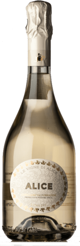 送料無料 | 白のスパークリングワイン Le Vigne di Alice Extra Seco — スーパードライ D.O.C.G. Prosecco di Conegliano-Valdobbiadene トレヴィーゾ イタリア Glera — グレラ 75 cl