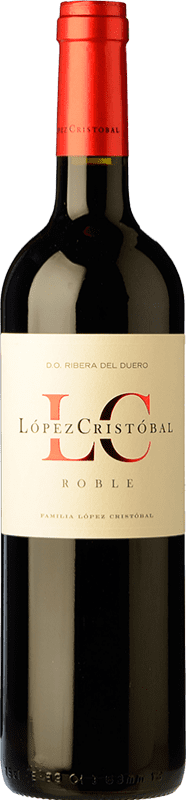 9,95 € | Red wine López Cristóbal Oak D.O. Ribera del Duero Castilla y León Spain Tempranillo, Merlot Bottle 75 cl