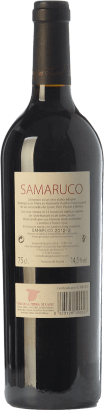 19,95 € Free Shipping | Red wine Luis Pérez Samaruco Crianza I.G.P. Vino de la Tierra de Cádiz Andalusia Spain Merlot, Syrah Bottle 75 cl