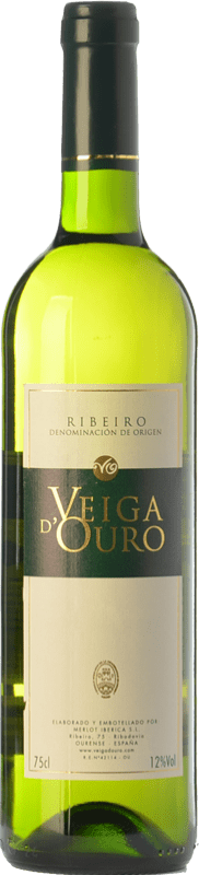 Free Shipping | White wine Merlot Ibérica Veiga d'Ouro D.O. Ribeiro Galicia Spain Torrontés, Godello, Treixadura, Albariño 75 cl