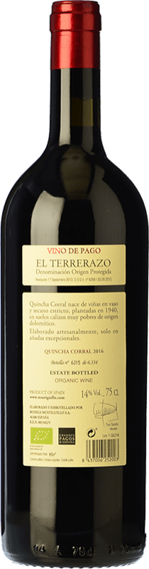 86,95 € Free Shipping | Red wine Mustiguillo Quincha Corral Crianza D.O.P. Vino de Pago El Terrerazo Valencian Community Spain Bobal Bottle 75 cl