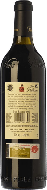 69,95 € Free Shipping | Red wine Pérez Pascuas Viña Pedrosa Gran Reserva 2010 D.O. Ribera del Duero Castilla y León Spain Tempranillo, Cabernet Sauvignon Bottle 75 cl