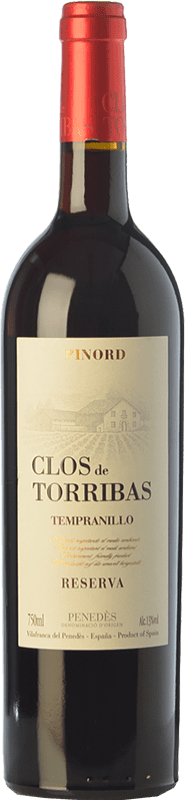 9,95 € | Red wine Pinord Clos de Torribas Reserva D.O. Penedès Catalonia Spain Tempranillo, Cabernet Sauvignon Bottle 75 cl