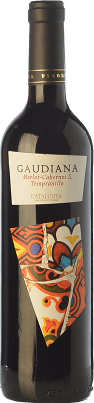 4,95 € Free Shipping | Red wine Pinord Gaudiana Tempranillo Joven D.O. Catalunya Catalonia Spain Tempranillo, Merlot, Cabernet Sauvignon Bottle 75 cl