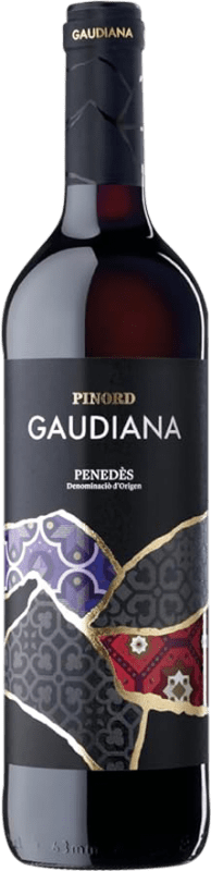 Бесплатная доставка | Красное вино Pinord Gaudiana Tempranillo Молодой D.O. Catalunya Каталония Испания Tempranillo, Merlot, Cabernet Sauvignon 75 cl