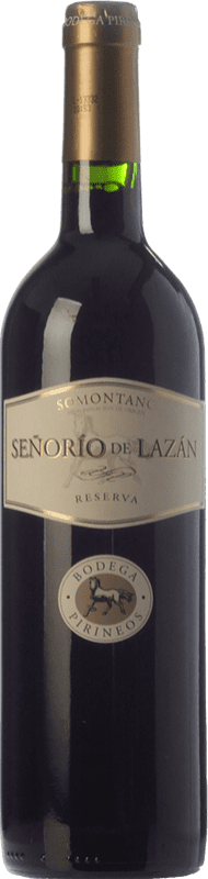 12,95 € Free Shipping | Red wine Pirineos Señorío de Lazán Reserva D.O. Somontano Aragon Spain Tempranillo, Cabernet Sauvignon, Moristel Bottle 75 cl