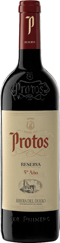 26,95 € Free Shipping | Red wine Protos Reserva D.O. Ribera del Duero Castilla y León Spain Tempranillo Bottle 75 cl