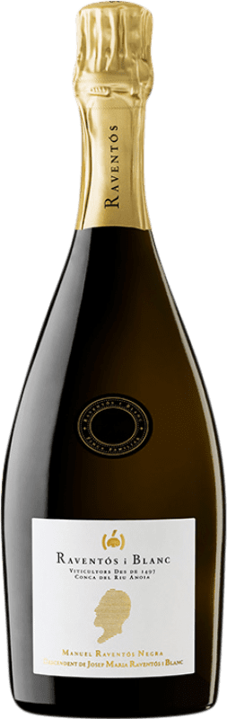 Free Shipping | White Sparkling Wine Raventós i Blanc Manuel Raventós Negra Brut Nature Grand Reserve Catalonia Spain Xarel·lo, Parellada 75 cl
