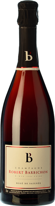 Free Shipping | Rosé sparkling Robert Barbichon Rosé de Saignée Brut A.O.C. Champagne Champagne France Pinot Black Organic 75 cl
