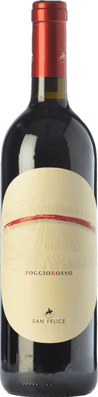 48,95 € Free Shipping | Red wine San Felice Poggio Rosso Riserva Reserva D.O.C.G. Chianti Classico Tuscany Italy Sangiovese, Colorino, Pugnitello Bottle 75 cl
