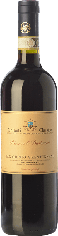 31,95 € | Red wine San Giusto a Rentennano Le Baròncole D.O.C.G. Chianti Classico Tuscany Italy Sangiovese, Canaiolo Black Bottle 75 cl