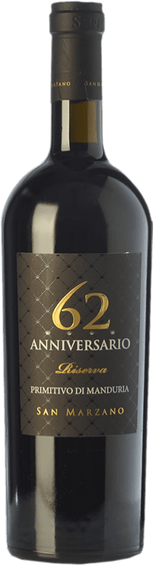 34,95 € Kostenloser Versand | Rotwein San Marzano 62 Trocken Reserve D.O.C. Primitivo di Manduria