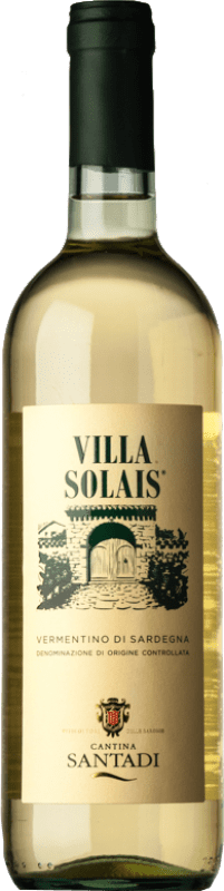 9,95 € Spedizione Gratuita | Vino bianco Santadi Villa Solais D.O.C. Vermentino di Sardegna