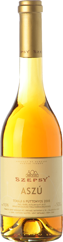Kostenloser Versand | Süßwein Szepsy Aszú 6 Puttonyos I.G. Tokaj-Hegyalja Tokaj-Hegyalja Ungarn Furmint, Hárslevelü, Sárga Muskotály Medium-Flasche 50 cl