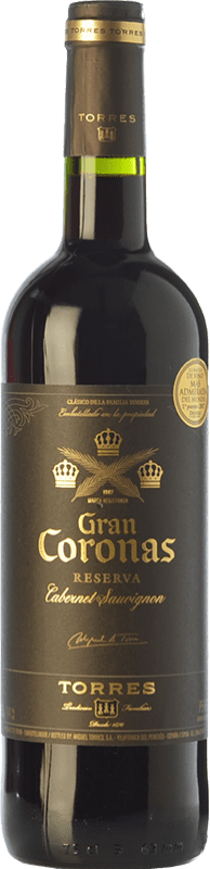 14,95 € Envío gratis | Vino tinto Torres Gran Coronas Reserva D.O. Penedès Cataluña España Tempranillo, Cabernet Sauvignon Botella 75 cl