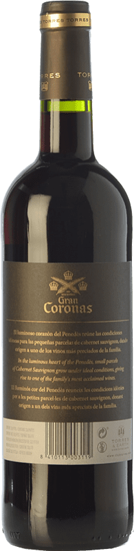 14,95 € Envío gratis | Vino tinto Torres Gran Coronas Reserva D.O. Penedès Cataluña España Tempranillo, Cabernet Sauvignon Botella 75 cl
