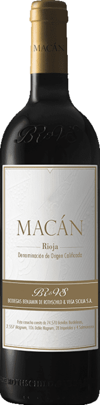 Бесплатная доставка | Красное вино Vega Sicilia Macán D.O.Ca. Rioja Ла-Риоха Испания Tempranillo 75 cl