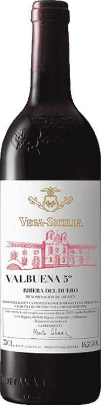 免费送货 | 红葡萄酒 Vega Sicilia Valbuena 5º Año 特级珍藏 D.O. Ribera del Duero 卡斯蒂利亚莱昂 西班牙 Tempranillo — 丹魄, Merlot — 梅洛 大瓶 — Magnum 1,5 L