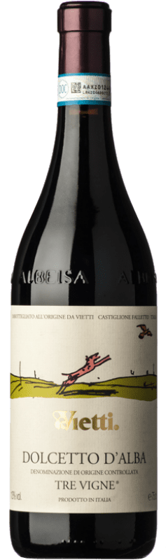 19,95 € | Красное вино Vietti Tre Vigne D.O.C.G. Dolcetto d'Alba Пьемонте Италия Dolcetto 75 cl