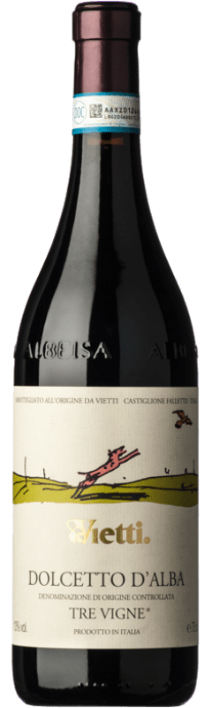 Spedizione Gratuita | Vino rosso Vietti Tre Vigne D.O.C.G. Dolcetto d'Alba Piemonte Italia Dolcetto 75 cl