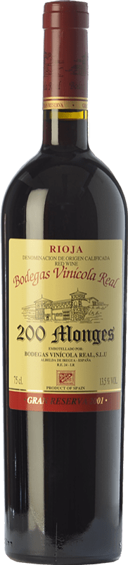 58,95 € | Red wine Vinícola Real 200 Monges Grand Reserve 2005 D.O.Ca. Rioja The Rioja Spain Tempranillo, Graciano, Mazuelo Bottle 75 cl