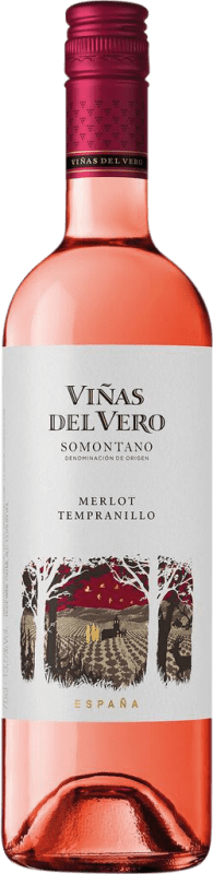 Kostenloser Versand | Rosé-Wein Viñas del Vero Merlot-Tempranillo Jung D.O. Somontano Aragón Spanien Tempranillo, Merlot 75 cl