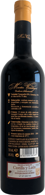 25,95 € | Red wine Thesaurus Martín Verástegui 18 Meses Vendimia Seleccionada Reserva 2006 I.G.P. Vino de la Tierra de Castilla y León Castilla y León Spain Tempranillo, Grenache Bottle 75 cl
