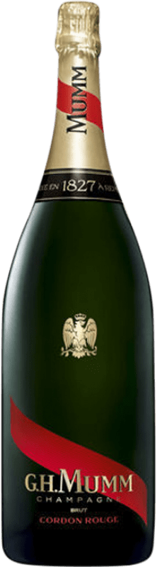 Free Shipping | White sparkling G.H. Mumm Cordon Rouge Brut Grand Reserve A.O.C. Champagne Champagne France Pinot Black, Chardonnay, Pinot Meunier Jéroboam Bottle-Double Magnum 3 L