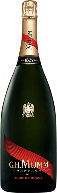107,95 € | Белое игристое вино G.H. Mumm Cordon Rouge брют Гранд Резерв A.O.C. Champagne шампанское Франция Chardonnay, Pinot Meunier бутылка Магнум 1,5 L